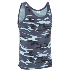 Army Vest Military Combat US Sleeveless Fancy Dress Tank Top Midnight Blue Camo