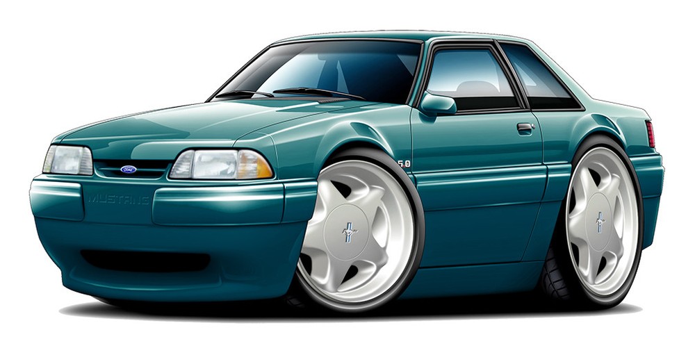 1987-93 Ford Mustang Muscle Car Art Print NEW