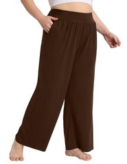 Plus Size Wide Leg Yoga Pants for Women Flowy Casual Lounge Pants Loose Pajam…
