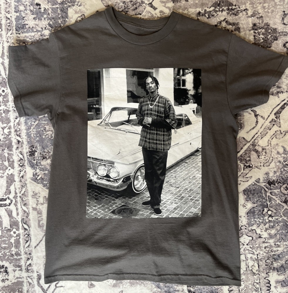 New Death Row Records Snoop Dogg Photo Tee Charcoal Grey T-Shirt Size Medium