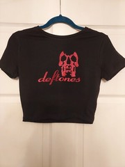 Deftones crop top red glitter deftones baby tee deftones shirt sizes xs to xl