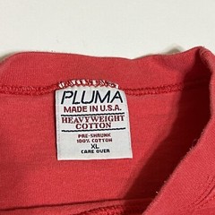 Vintage Pluma T Shirt Men’s XL Heavy Weight Cotton Boxy Coral Made In USA