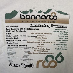 Vintage Bonaroo Shirt Mens Large White Y2K Radiohead Concert 2006 Rare Beck