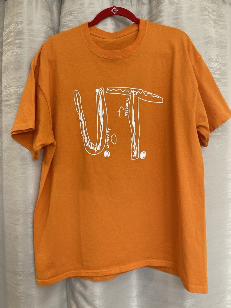 Tennessee Volunteers Short Sleeve Shirt Orange And White Graphic UT Size XL