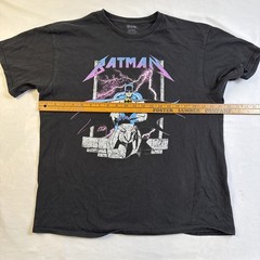 Batman METALLICA Script DC Universe Comic Gotham Black Men’s Large