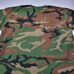 Woodland Camo T Shirt XL Military Style Camouflage Cotton Tee USA