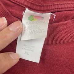Vintage Fruit Of The Loom Blank Red T Shirt Pocket XL Cotton Easy To Wear