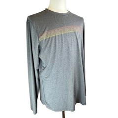 MARINE LAYER Weekend Sport Long Sleeve T Shirt Size Large Logo Graphic Crew Gray