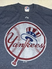 Majestic New York Yankees T Shirt Men’s Medium Blue Short Sleeve Casual Stylish