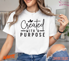 Unisex Created With A Purp T-Shirt, Men T shirt,Women T shirt Gift Christian Top