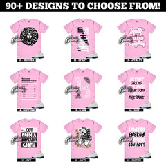 5 Medium Soft Pink White Black Foam Triple Sneaker T Shirt