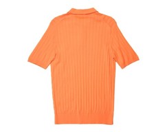 Sartorio Napoli $875 Orange Ribbed Extra Slim Polo Shirt Knit Cotton Jersey L