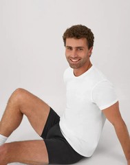 Hanes 2135P6 Mens White Crew Neck Undershirts Tagless Large 6 Pack