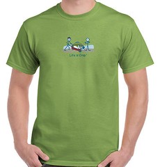 Life is Crap Big Bass Fishing Fisherman Gift Mens Short Sleeve Crewneck Tee
