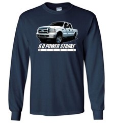 6.0 Powerstroke Shirt, Mens Diesel Truck F250 Long Sleeve T-Shirt