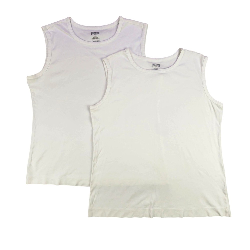 Duluth Trading Co Tank Top T Shirt Mens Large White 2 Pack 100% Cotton Tagless