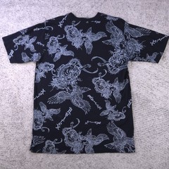 Avirex T-Shirt Mens Large Short Sleeve Graphic Tee AOP Metallic Silver Logo
