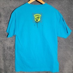 Y2K Famous Stars and Straps Shirt Mens Medium Blue Green Family Logo 99