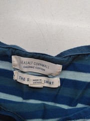 SEASALT CORNWALL Men’s T-Shirt S Blue Striped 100% Cotton Basic