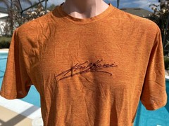 Karl Kani Orange heather short sleeve Polyester Wicking T Shirt Mens size XL
