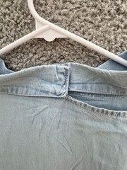 New W/ Tags Silverts Adaptive Clothing Denim Shirt Sz 3XL Open Back Easy On