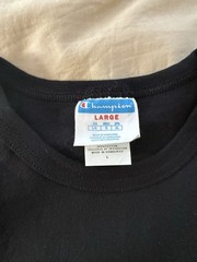 Vintage Champion Classic Jersey Script T-Shirt Mens Size L – Black