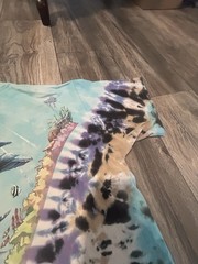 VINTAGE Liquid Blue Ocean Shirt XL Tie Dye All Over Print Nature Dolphin 1990