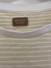 Common People Yellow White Stripe T-Shirt / Tee – Size M – Textured