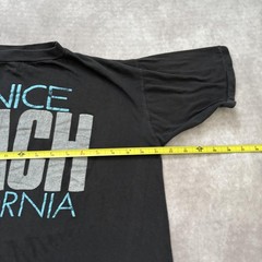Vintage 70s Venice Beach California Shirt Mens L Black Graphic Tee Surf