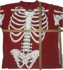 Y2K Raw Blue Shirt Mens 3XL Red Skeleton Glow In The Dark* Read Graphic Tee VTG