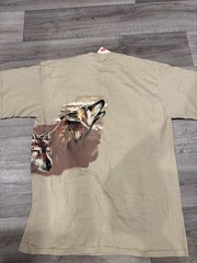 Vintage 1993 Expressions NWT Wolf Shirt Mens XL Made In USA Wrap around Print A1