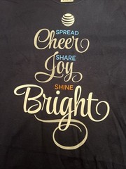 AT&T “Spread Cheer” Logo T Shirt SHINE BRIGHT Size MEDIUM NWOT Ultra Cotton Blue