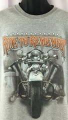 Ride to Remember 26th Leslie Watson Memorial Biker Mens Tshirt Silver Large