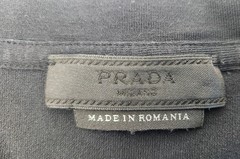 PRADA T-Shirt Sz M/ L Black Unisex Made in Romania 92% Cotton 8% Elastan
