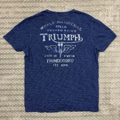Lucky Brand Triumph Motorcycles Shirt Mens Large Blue Tee Vintage Look
