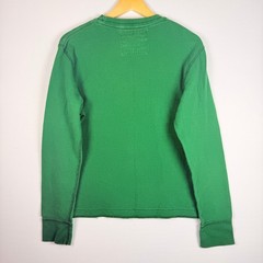 Vtg Y2K Aeropostale Mens Thermal Shirt Large Green Waffle Knit Skater Grunge