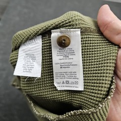 Wallace & Barnes Shirt Mens XS Green Henley Long Sleeve Waffle Thermal Knit