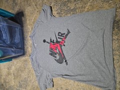 Jordan Gray Graphic Print Logo T-Shirt Mens M Regular Short Sleeve Crew Neck
