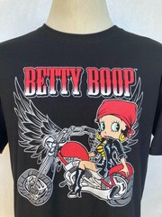 Betty Boop Motorcycle T-Shirt Lady Rider Biker Babe Angel Wings Uni-Sex Small