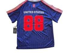 NWT Brooklyn Cloth USA Soccer Jersey Men’s L, Retro Pinstripe Collar Shirt
