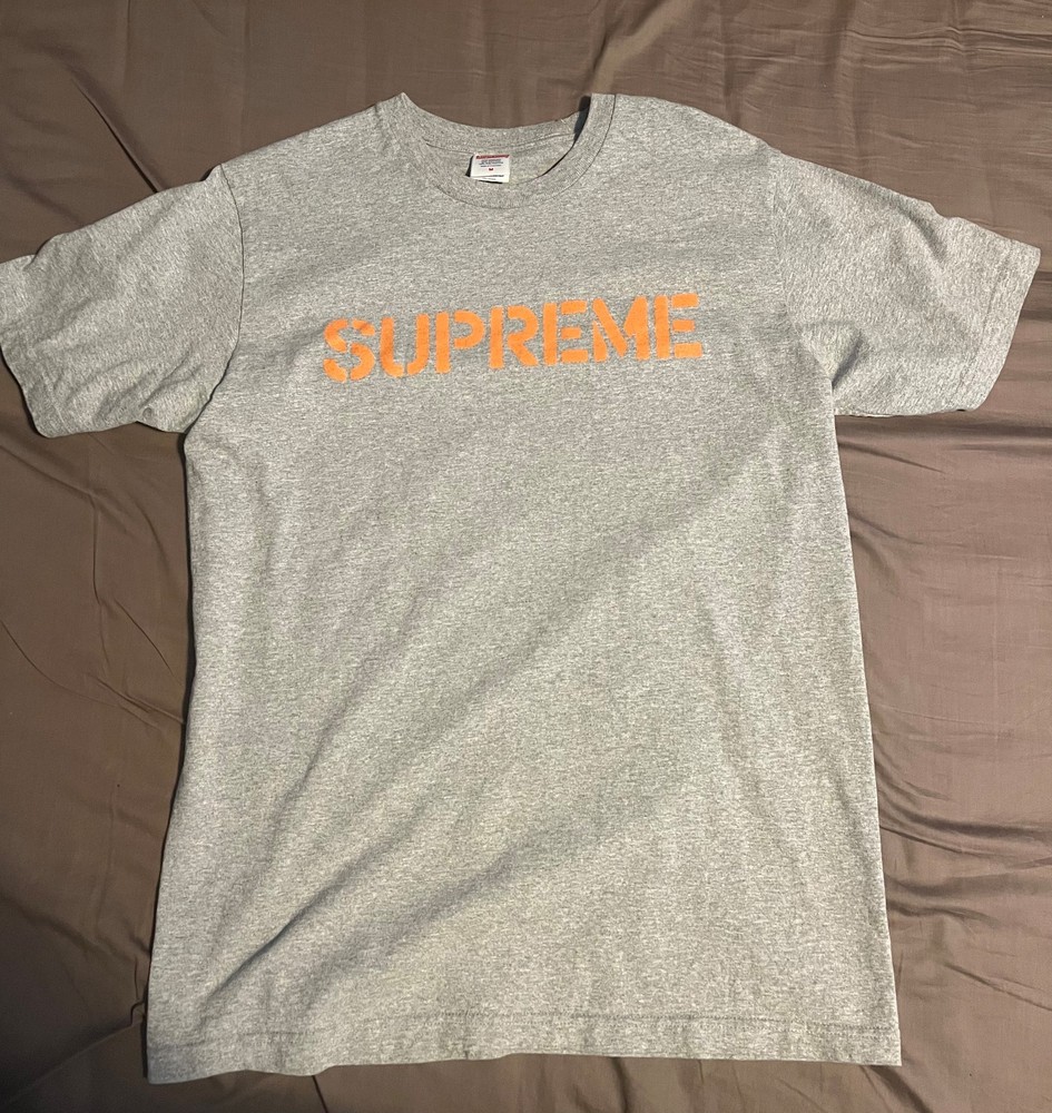 Supreme SS26 “It’s Just Hard” Graphic Tee Heather Grey Orange Sz M Authentic