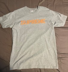 Supreme SS26 “It’s Just Hard” Graphic Tee Heather Grey Orange Sz M Authentic