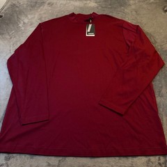 Murano Liquid Luxury Shirt Mens 2XB Burgundy Mock Neck Long Sleeve Cotton NWT