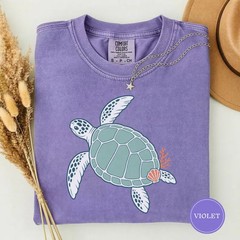 Line Art Sea Turtle Ocean Comfort Tee