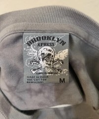 Brooklyn Xpress T Shirt Skeleton Sz M Cold Grey Tai Dai Scull