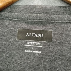 Alfani Fitness T Shirt Mens Large Gray Stretch Performance Short Sleeve Casual