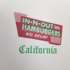 In-N-Out Burger T-Shirt Unisex Size Small White 2023 California Classic Car