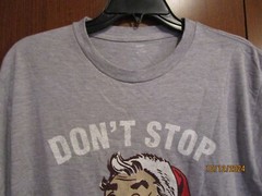 New Holiday Time Christmas Santa Tee Sz Large 42 44 Cotton Poly Chest 45 L 30 in