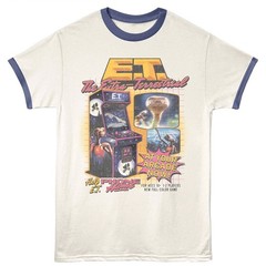 E.T. Movie Ringer T-Shirt Mens VINTAGE AT YOUR ARCADE Vintage White / India Ink
