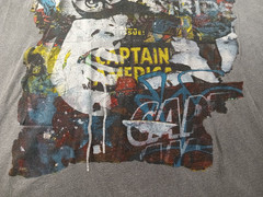 Captain America T Shirt Gray Large